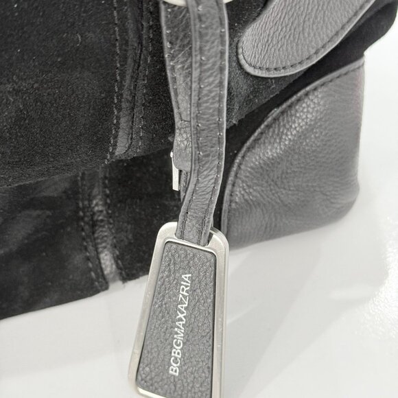 BCBGMaxazria Black Leather Top Handle Satchel Purse Bag - Picture 2 of 12